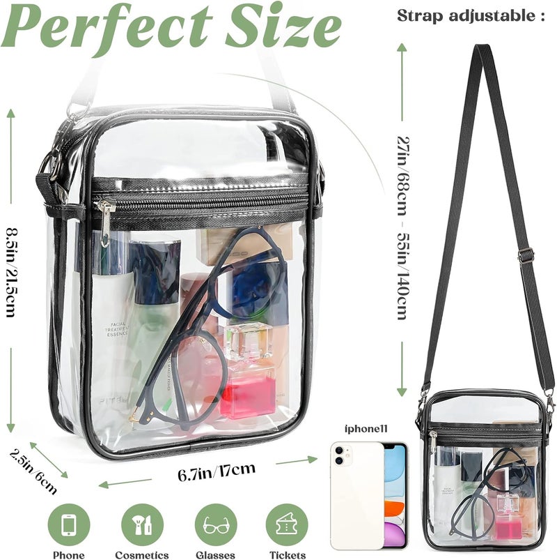 yuanming Clear Bag Stadium Approved, Clear Crossbody Purse Bag, Clear Stadium Bags for Women - Image 3